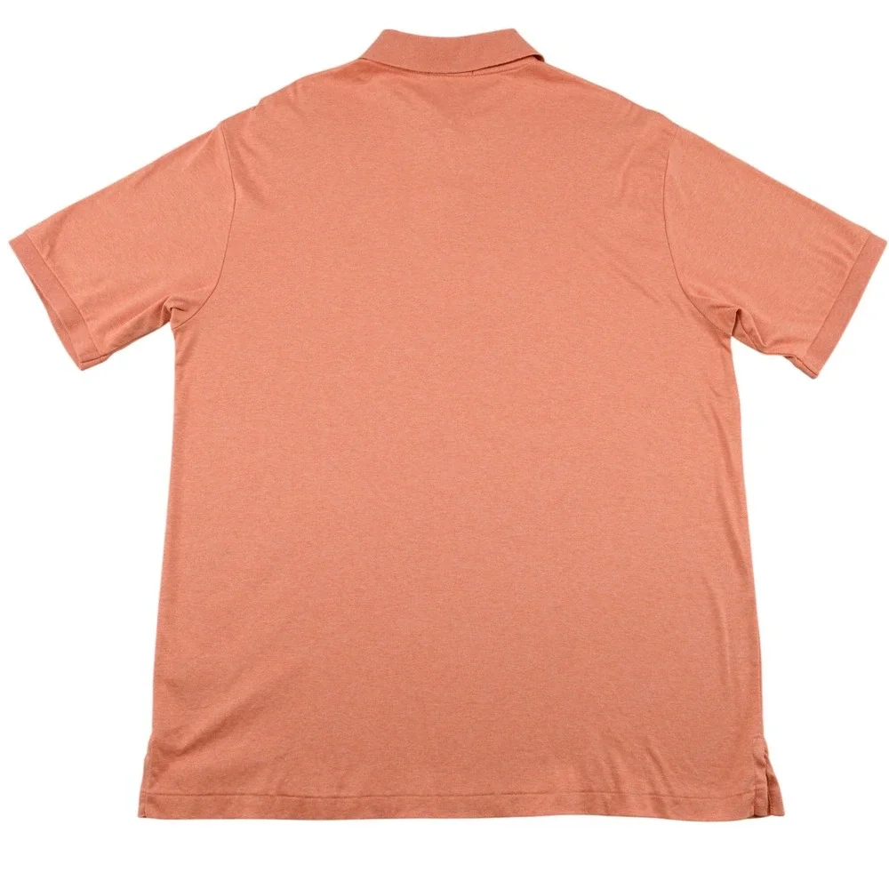 100% Cotton Polo Ralph Lauren Men XLT Coral Orange Mesh Knit Polo Shirt Golf EUC